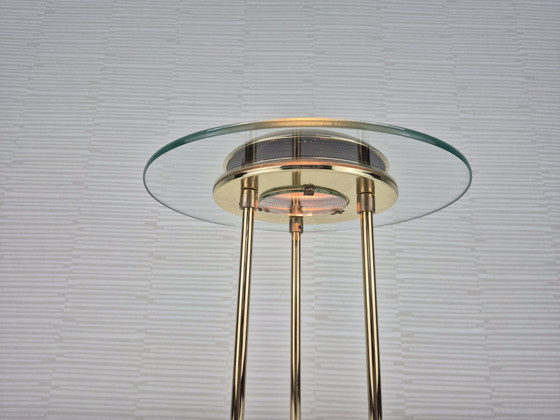 Lampada da tavolo Saturn Robert Sonneman. Lampada da scrivania vintage in ottone, Lampade da tavolo, Vetro (foto 8 di 10)