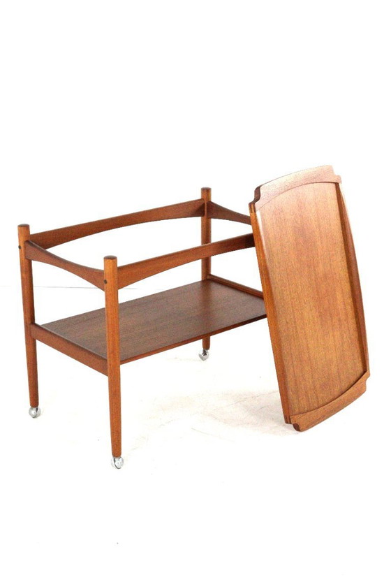 Image 1 of Carrello Poul Hundevad con vassoio rimovibile, stile vintage danese.