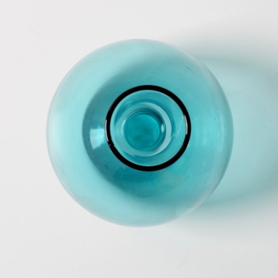 Image 1 of Vintage Mid-Century Light Blue Glass Vase by Arthur Persy / Gullaskruf / Sweden / 1950s