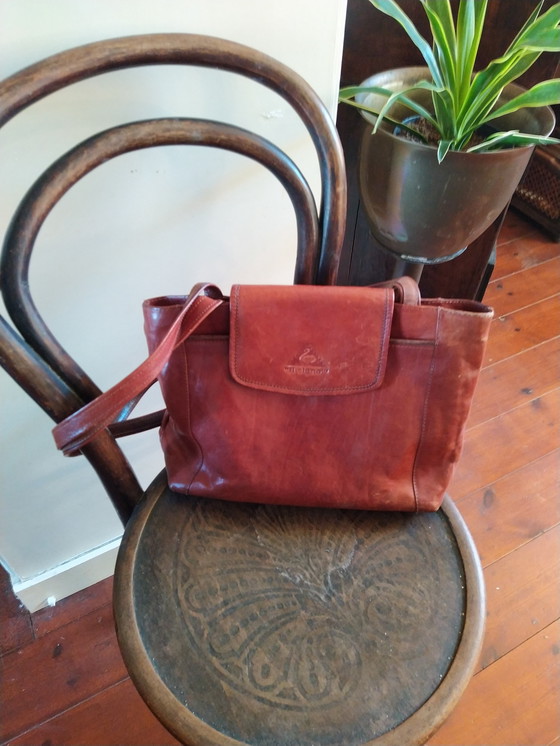 Image 1 of Vintage Leather Ladies Handbag Brand Il Cigno
