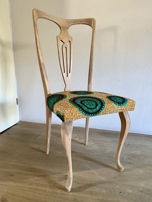 Chaise Art déco et imprimé africain