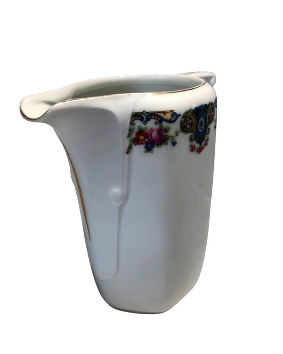 Image 1 of Vintage Thun Czechoslovakia Sugar & Creamer Set - Floral & Gold Trim - Circa 1970-1990