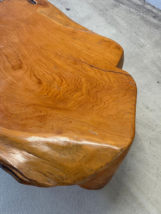 Image 1 of Vintage brutalist wabi sabi wortelnoten salontafel