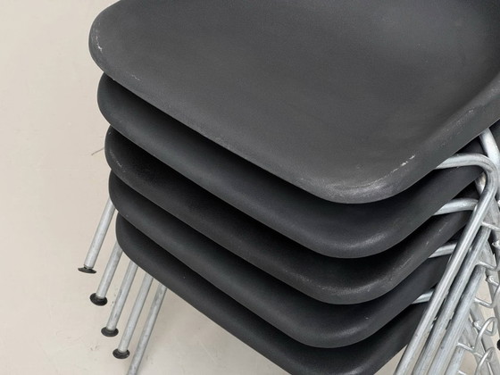 Image 1 of Set di 6 sedie Polyside, classici del design britannico disegnati da Robin Day per Hille, anni '70.