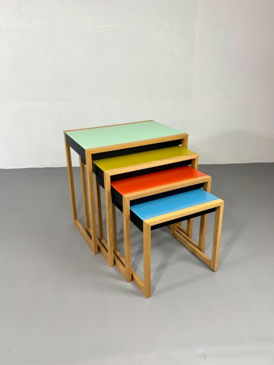 Bauhaus Nesting Tafels Josef Albers – Bijzettafels, Glass, Wood (photo 4 of 9)