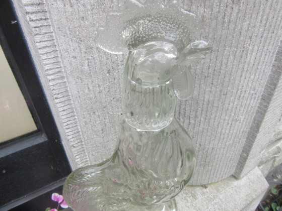 Glass Cockerel Decanter Bottle "V In A Circle" Maker's Mark For Summit Art Glass (Vogelsong) (photo 14 of 16)