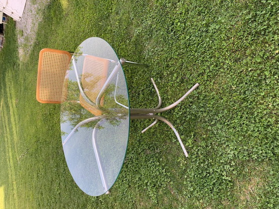Bauhaus Chrome & Glass Dining Table (photo 3 of 8)