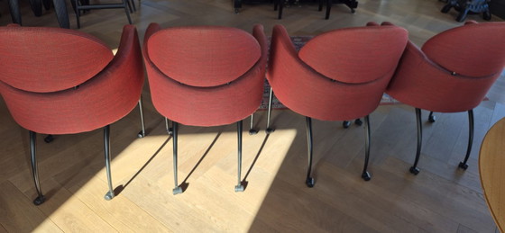 4 Dining chairs Young International model Tino – Metal, Textile (photo 3 of 6)