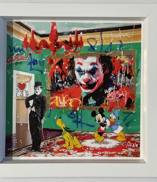René Zeefdruk 20x20cm, De Paradox van de Glimlach, Pop Art, Wonen, Decoratie – lithos zeefdrukken, Paper, Wood (photo 2 of 5)