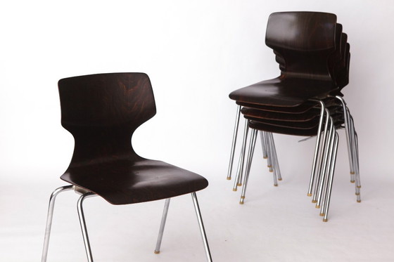 Image 1 of 6 Flötotto Pagwood Chairs – German Design Classic, 1970s, Chrome & Plywood