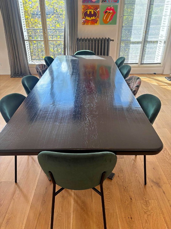 Grande Tavolo da pranzo BS Style in rovere nero e ferro, 280 x 110 cm – Tavoli da pranzo, Legno (photo 5 of 8)