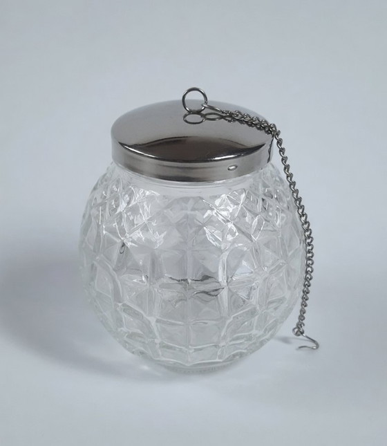 Image 1 of WMF Punch Eis-Ei mit Kette, Glaskugel, Punschkühler, Getränkekühler-Eiswürfel