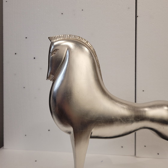 Image 1 of “Caballo”, Metal Plateado y Mármol, Boris Lovet-Lorski, Estilo Art Déco, 70’s - Estados Unidos