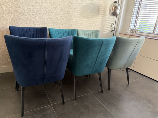 6 sedie da pranzo in velluto di Goossens