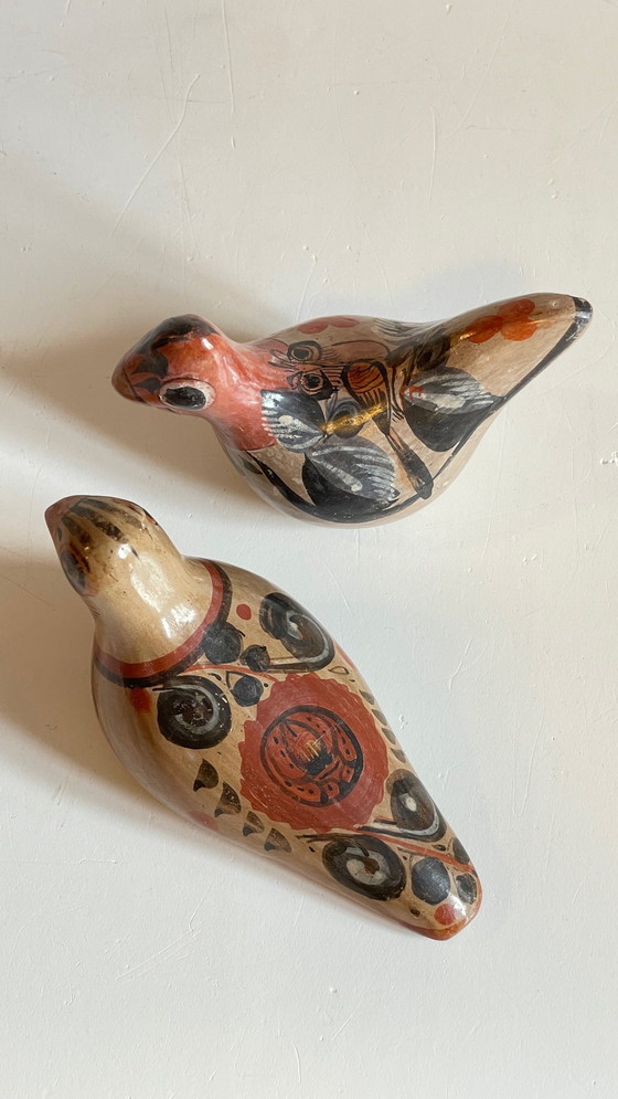 Image 1 of Couple Bird Ceramic Handmade Mexico Vintage