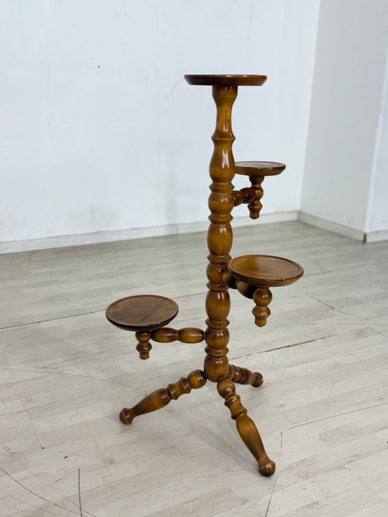 Image 1 of Bloementafel uit het midden van de 20e eeuw, bijzettafel, plantenstandaard, opbergmeubel