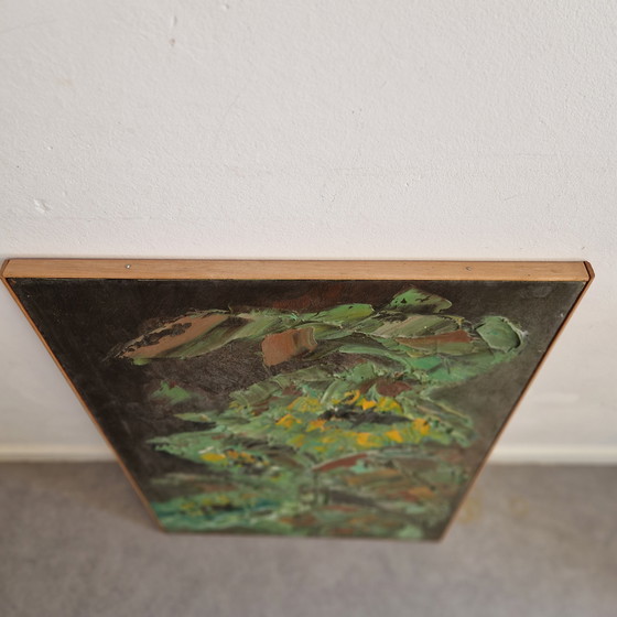 Image 1 of Pintura al óleo de mediados de siglo sobre lino: Girasoles, década de 1960/70