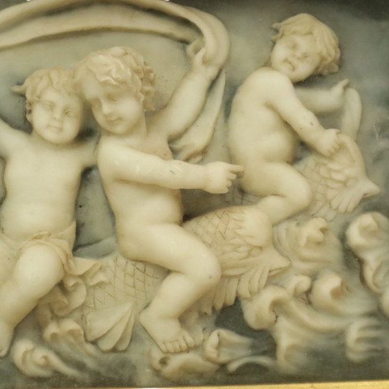 Image 1 of Placche incorniciate in alabastro Biggs and Sons London