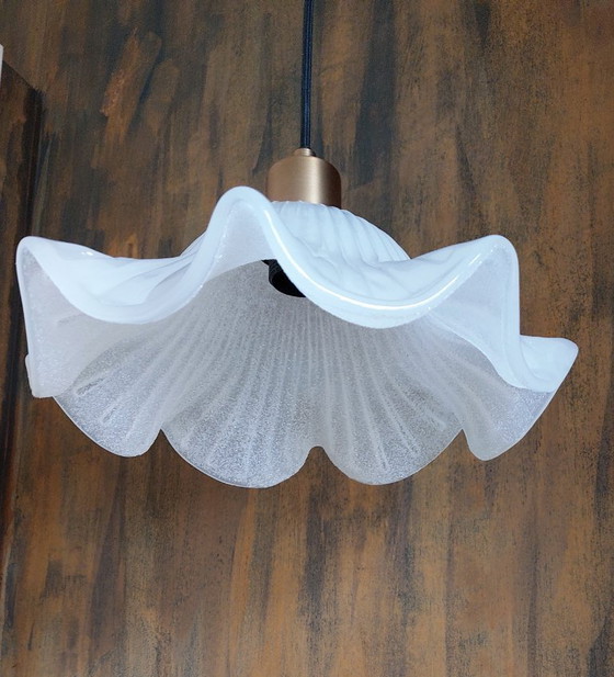 Image 1 of Lampada a sospensione "Graniglia" di Murano smerigliata, Lampo veneziano,