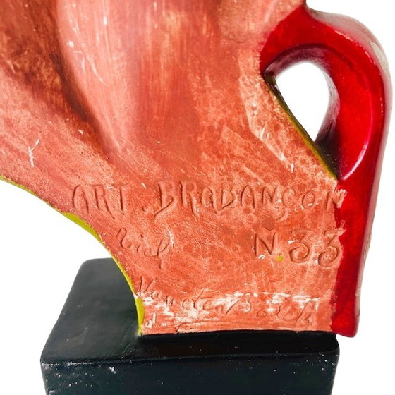 Image 1 of Vintage Rockabilly ceramic woman figure wall mask retro Brabancon by Tich Vanden Balck 1950s