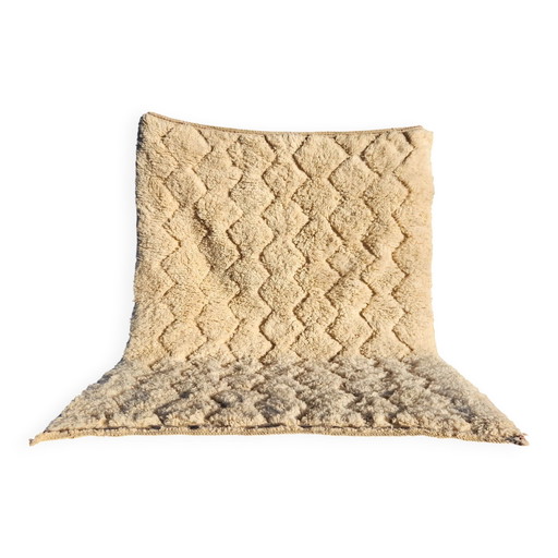Tappeto Beni Ouarain 160x240 cm – Lana color crema con motivi a rombi