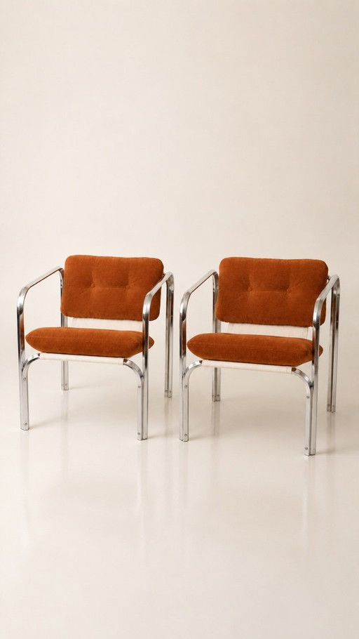Set of 2 Italian lounge chairs 70S