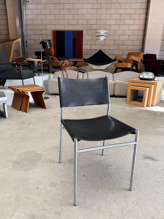't Spectrum SE06 chair, Martin Visser – Eetkamerstoelen, Leer, Metaal (photo 2 of 11)