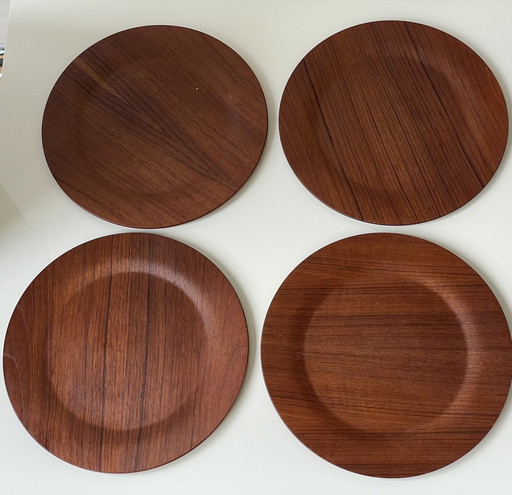 4x (Set) Danish Vintage Teak Plate/Serving Plate