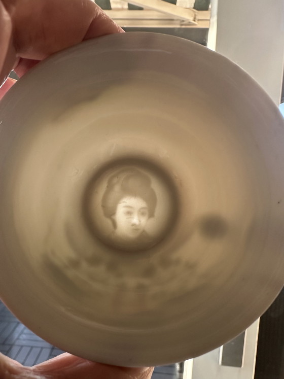 Image 1 of Vintage Saji Japan Teaset Geisha Litophane 15pc