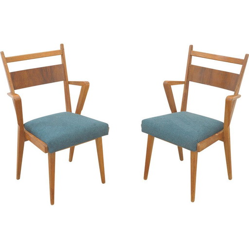 Pair of vintage beechwood chairs for Jitona, Czechoslovakia 1970