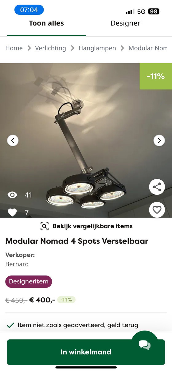 Image 1 of Modular Nomad Halogen-Deckenleuchte