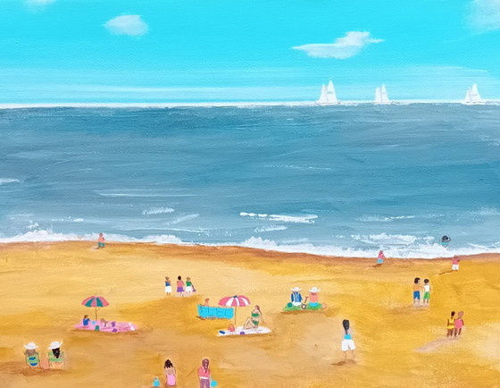 Image 1 of Cuadros de playa/mar de dos paneles