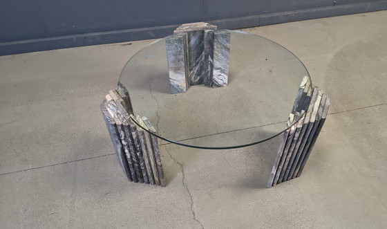 Image 1 of Vintage Italiaanse marmeren salontafel, jaren 70