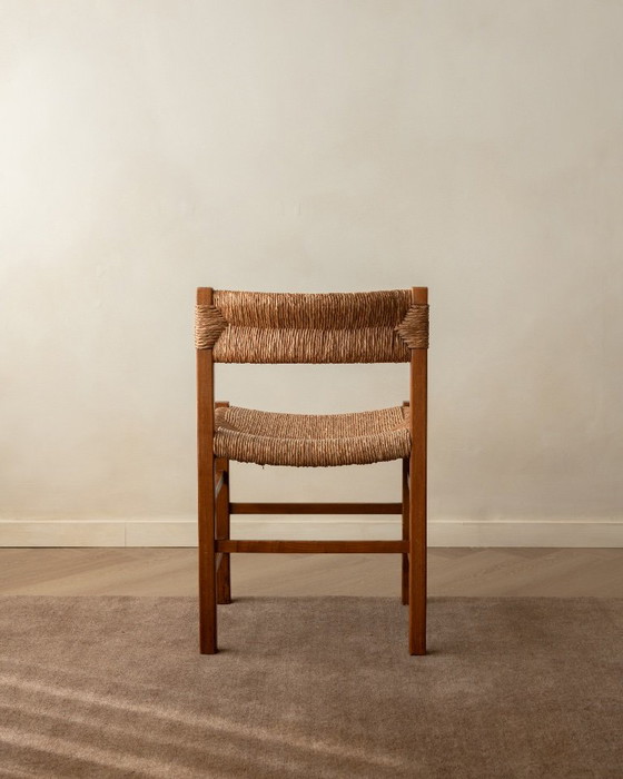 French Mid-Century Wood and Rush Dining Chairs, 1960s, Set of 6, Beige (photo 20 of 22)