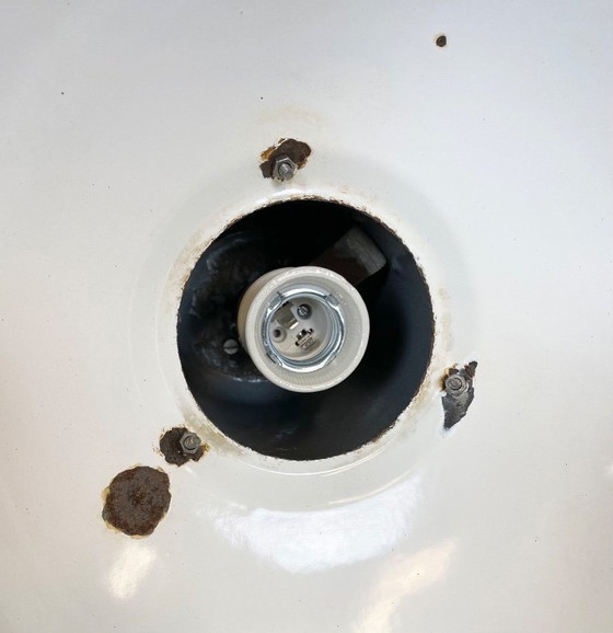 Image 1 of Suspension Bauhaus en émail gris industriel, années 1930