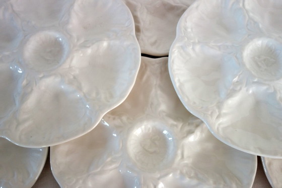 8 piatti di ostriche in ceramica Gien Barbotine vintage – Stoviglie (photo 3 of 7)