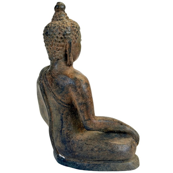 Paire de Bouddhas thaïlandais antiques en bronze – Style Lanna, 19e siècle – Sculptures (photo 4 of 11)