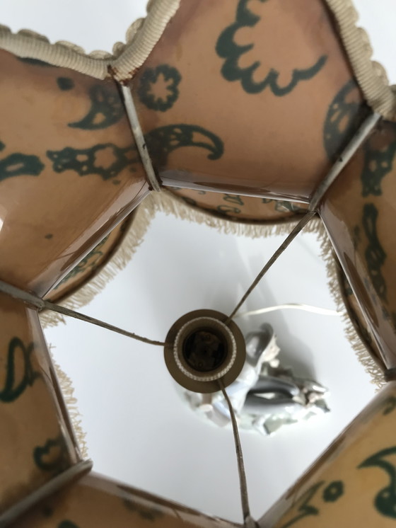 Image 1 of Lladro porcelain lamp with silk shade