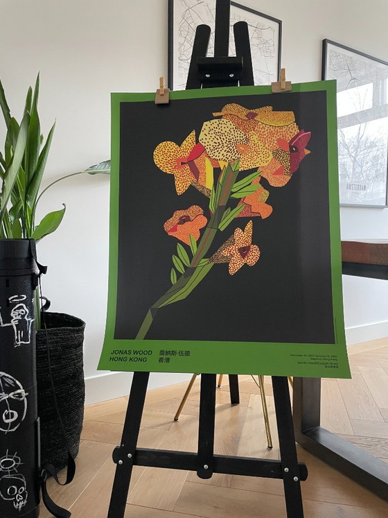Image 1 of Jonas Wood, Yellow Flower with Lines 2, 2021, Copyright Jonas Wood, Printed in the USA