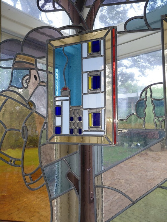Image 1 of UNIQUE! Stained glass window by Joost Swarte