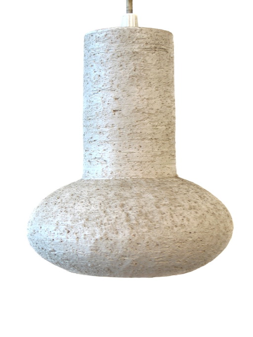 Seventies ceramic hanging lamp white vintage retro