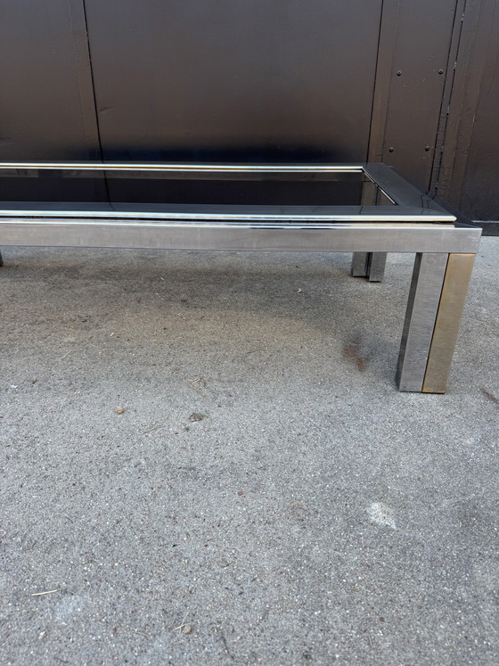 Image 1 of Chrome and smoked glass coffee table, 1970s