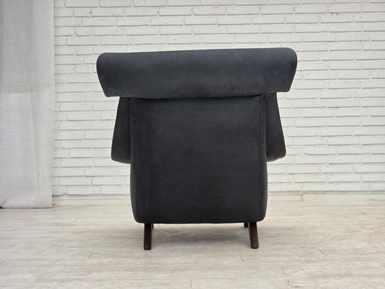 Image 1 of 1970er Jahre, dänisches Design von Illum Wikkelsø, neu bezogener Sessel, Leder.