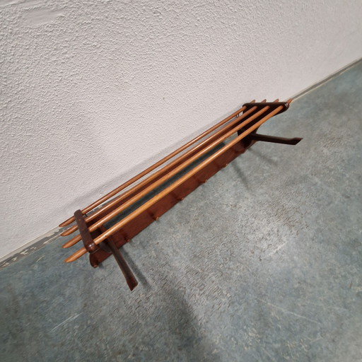 Appendiabiti danese vintage in teak degli anni '60