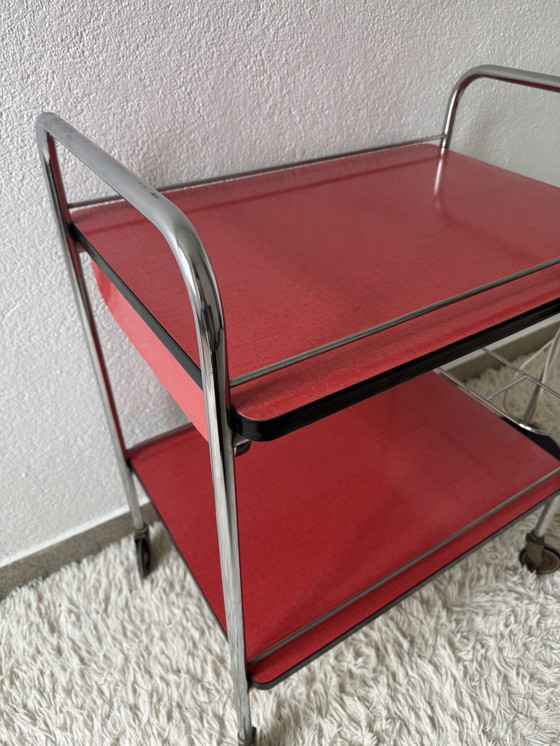 Image 1 of Rolling Formica Sideboard 60s