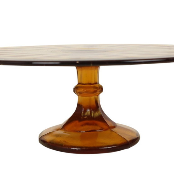 Image 1 of Piatto da torta Art Déco color ambra