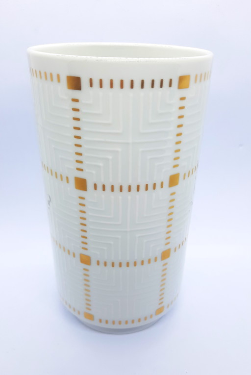 Porcelain vase Heinrich Sel Bavaria white with gold