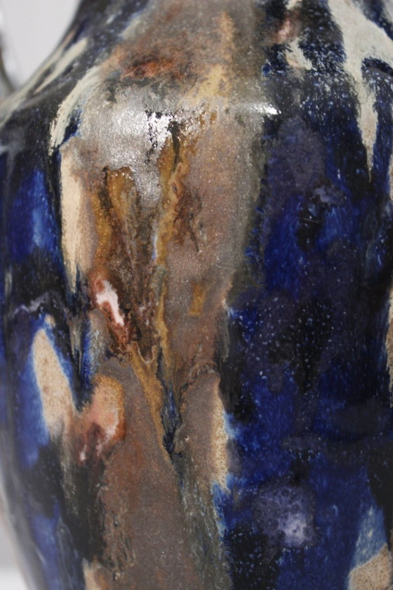 Image 1 of Amphora vase in art deco stoneware Poteries Renault Argent-sur-Sauldre (Cher) circa 1930