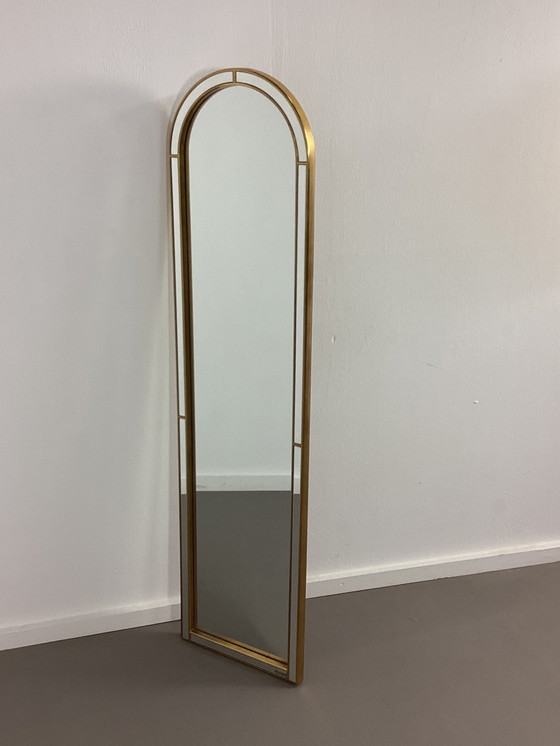 Image 1 of Grote facet geslepen Deknudt spiegel met vergulde lijst vintage 