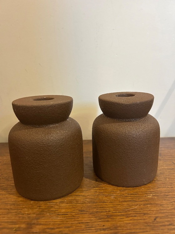 Pair of Vintage Brutalist Candlesticks – Candle holders, Ceramic (photo 12 of 20)